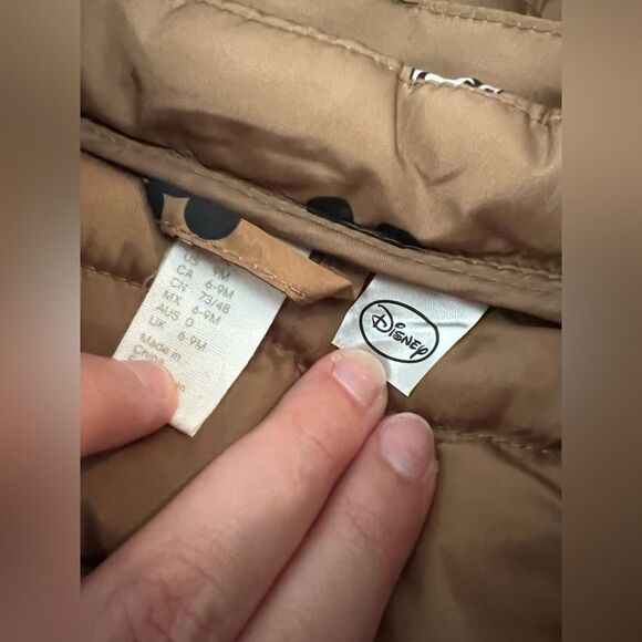 Disney Kids Tan Puffer Vest with Mickey Mouse Design - Picture 5 of 5